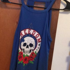Skull rose tank